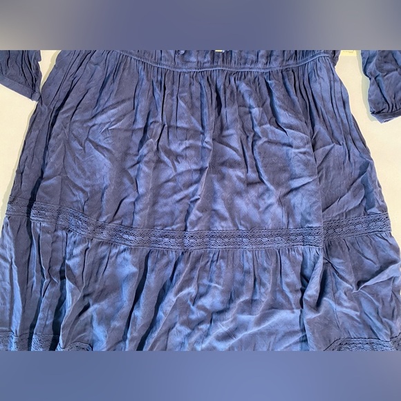 NEW Plus Size Nurture Westbound Long Sleeve VNeck Midi Dress Rayon Navy $89 - Picture 6 of 12